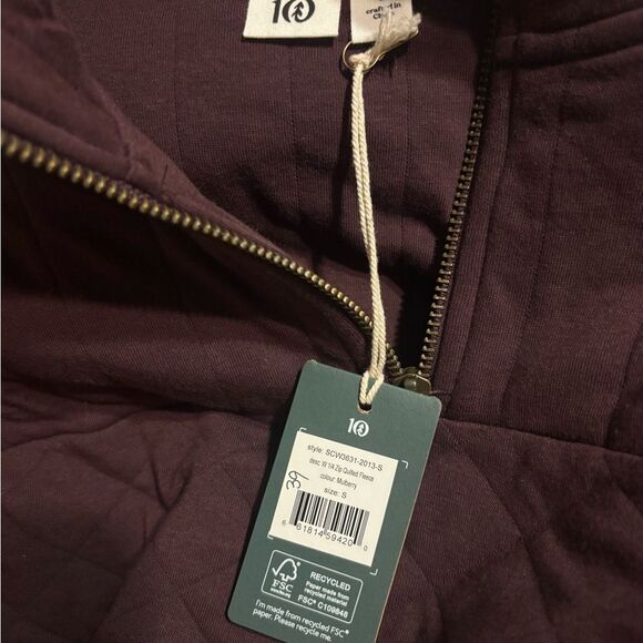 Quilted Half-Zip Pullover in Dark Purple - Picture 5 of 5